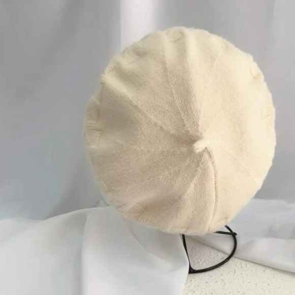 PARISIAN Solid Textured Beret Beige 100% Cotton O/S NWOT - Picture 6 of 7